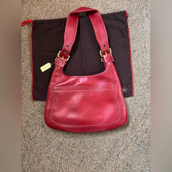 Rare Vintage Y2K Coach Legacy Saddle Bag 9340 Cherry Red - Picture 6 of 7